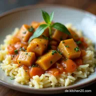 Das beste Indische H&auml;hnchen Curry mit Reis Gem&uuml;se Einfach Cremig