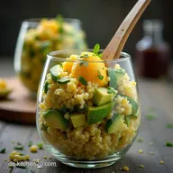 Leichter Couscous Salat mit Avocado und Eiern Perfekt f&uuml;rs B&uuml;ro