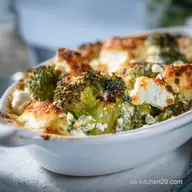 BrokkoliFeta Gratin: Einfaches Low Carb Auflauf Rezept