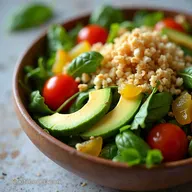 Die beste Bunte SalatBowl mit Reis und Avocado Blitzschnell Gesund
