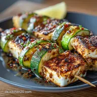 Marinierte FetaGurkenSpie&szlig;e Einfache Grill Spie&szlig;e Rezept