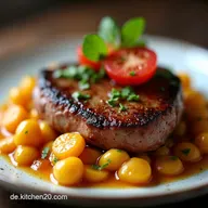 Filet Mignon in der Pfanne Zart gebraten mit cremiger Pfeffersauce