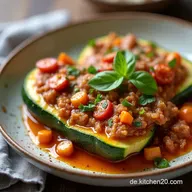 Klassische Gef&uuml;llte Zucchini mit Hackfleisch Saftig Einfach Rezept