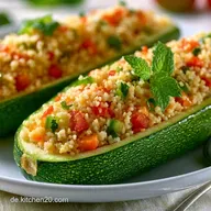 Gef&uuml;llte Zucchini mit Gem&uuml;se in 40 Min