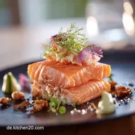 Raffinierter Gef&uuml;llter Lachs mit Krabben Das perfekte GourmetAbendessen