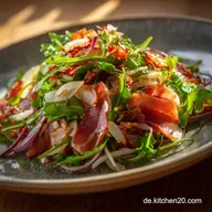 Gr&uuml;nkohlsalat: Norddeutscher Wintersalat mit Speck Ahornsirup-Dressing