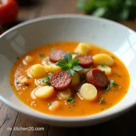 Das Beste Kartoffelsuppe Rezept Cremig und Herzhaft mit W&uuml;rstchen