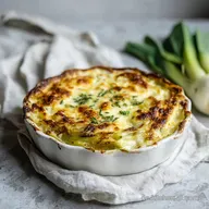 Herzhafter &Uuml;berbackener Lauch mit K&auml;se