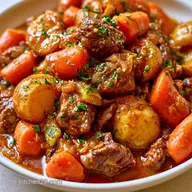 Kartoffel-Fleisch-Topf im Dutch Oven
