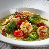 Keto Brokkolisotto mit Garnelen und Tomaten: Cremig Low Carb