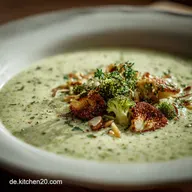 Cremige Keto Brokkolisuppe mit ger&ouml;steten Mandelbl: Der samtige Low Carb Seelenw&auml;rmer