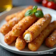 Homemade Air Fryer Mozzarella Sticks Knusprige Panko Sticks die nicht platzen