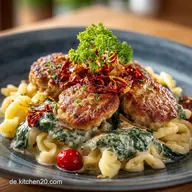 Kohlrabigem&uuml;se mit Frikadellen und Sp&auml;tzle Omas Klassiker