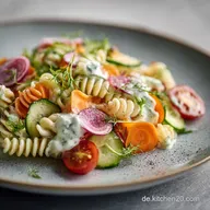 Nudelsalat mit Joghurt So&szlig;e: Das leichte Kr&auml;uter-Dressing