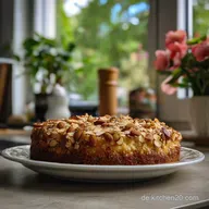 Leckerer Low Carb Bienenstich ohne Zucker und Mehl mit Mandeln: Gesunder Kuchen
