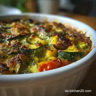 Herzhafter Low Carb Gem&uuml;sekuchen ohne Boden Auflauf mit Zucchini: Baked & Golden