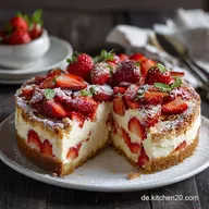 Low Carb Keto K&auml;sesahnetorte mit frischen Erdbeere: Leicht cremig