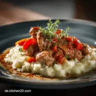 Paprikageschnetzeltes mit Blumenkohlreis Das schnelle KetoAbendessen