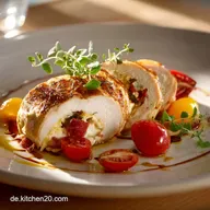 LowCarb Abendessen: Gef&uuml;llte H&auml;hnchenbrust mit K&auml;se High Protein