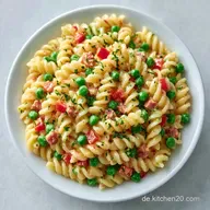 Nudelsalat mit Erbsen in 25 Minuten