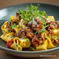 Toskanischer Traum Zartes Pappardelle mit WildschweinRagout Schmorgericht