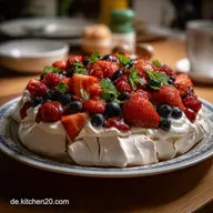 Pavlova Rezept mit frischen Beeren