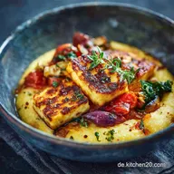 30Minuten Polenta Bowl mit Gem&uuml;se und krossem Halloumi