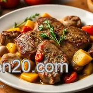 Saftiges Putensteak mit Kr&auml;uterbutter und saisonalem Gem&uuml;se &ndash; Einfache Familie-Rezept!
