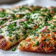 Schnittlauch Flammkuchenpizza als schnelles Essen f&uuml;r den Feierabend