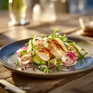 Sommerlicher DillH&auml;hnchenGurkensalat Frisch, Low Carb Cremig