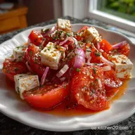 Schneller Tomaten Feta Salat mit Zwiebeln: In 10 Minuten Fertig