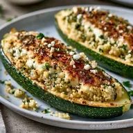 Vegetarische Gef&uuml;llte Zucchini mit Feta