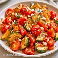 Zucchini Paprika Pfanne mit Feta