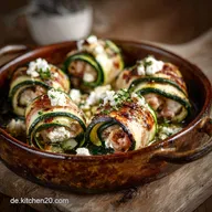 ZucchiniP&auml;ckchen mit Feta Cremige Low Carb Involtini aus dem Ofen
