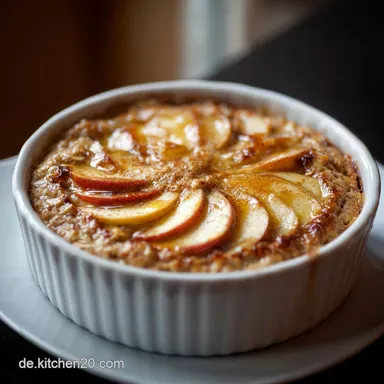 ApfelZimt Baked Oatmeal Ihr warmes gesundes Fr&uuml;hst&uuml;ck Rezeptkarte