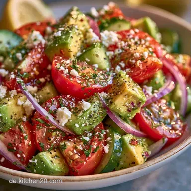 Avocado Salat Mit Feta In 15 Minuten Rezeptkarte