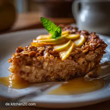 Baked Oatmeal ApfelZimt Der beste Fr&uuml;hst&uuml;cksauflauf f&uuml;r Meal Prep Rezeptkarte