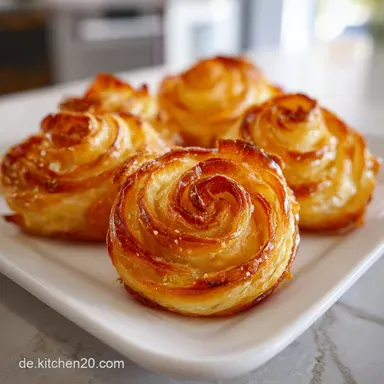 Bl&auml;tterteig-Apfelrosen: F&uuml;r 8 Portionen Rezeptkarte
