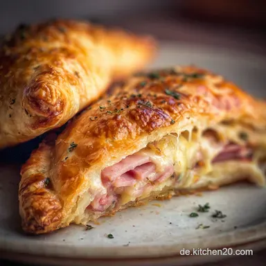 K&ouml;stliches Calzone Rezept mit Bl&auml;tterteig Schinken: Herzhaft & Schnell