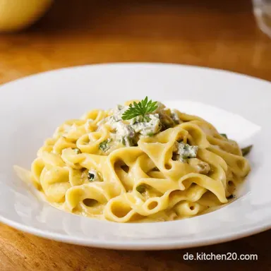 Blitzrezept Cremige Nudeln mit Gorgonzola Soulfood Rezeptkarte