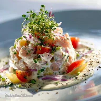 Der beste Thunfischsalat Cremig leicht mit Quark und in 15 Minuten fertig Rezeptkarte