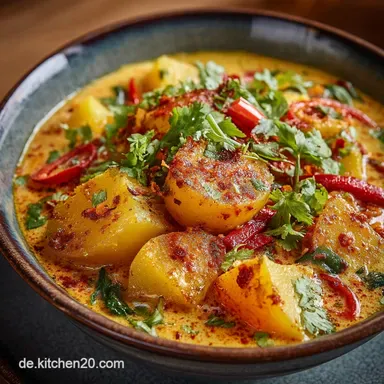 Indisches KartoffelCurry mit Kokos So gelingt das cremige Aloo Curry Rezeptkarte