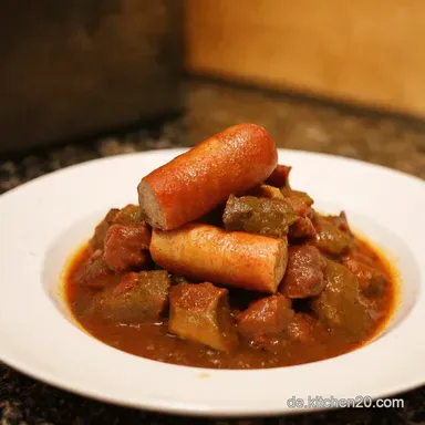 Deftiges Wurstgulasch Omas Hausmacher Art Rezeptkarte
