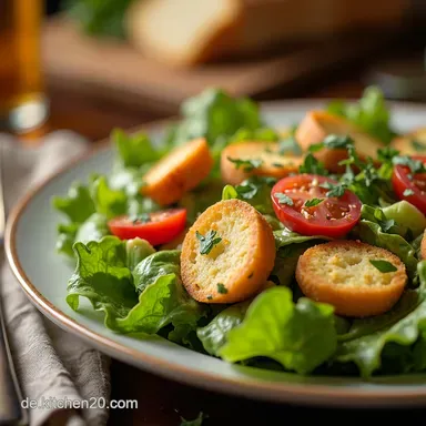 Mein Geheimnis f&uuml;r den Klassischer Caesar Salat Cremiges Caesar Perfekte Emulsion KnusperCro&ucirc;tons Rezeptkarte