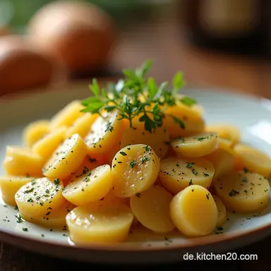 Schw&auml;bischer Kartoffelsalat mit Br&uuml;he Echter Omas Rezept Perfekt zum Schnitzel Rezeptkarte