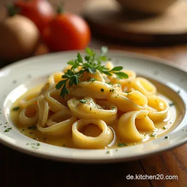 Nudeln mit Pfifferlingen in cremiger So&szlig;e Mein Geheimnis f&uuml;r das perfekte Herbstgericht Rezeptkarte