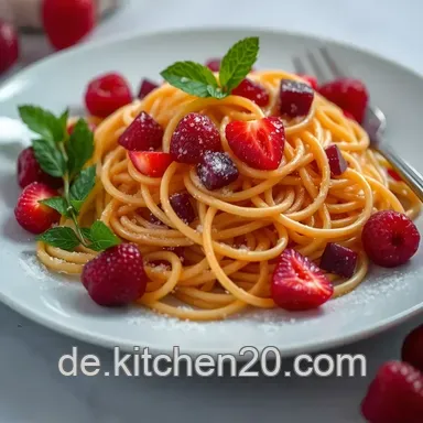 K&ouml;stliche Eis-Spaghetti mit gefrorenen Fr&uuml;chten: Eine erfrischende Idee! Rezeptkarte