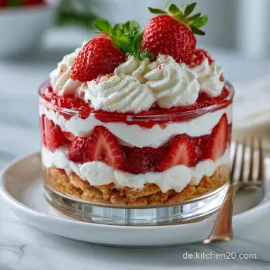 Erdbeer Quark Dessert Im Glas f&uuml;r 4 Rezeptkarte