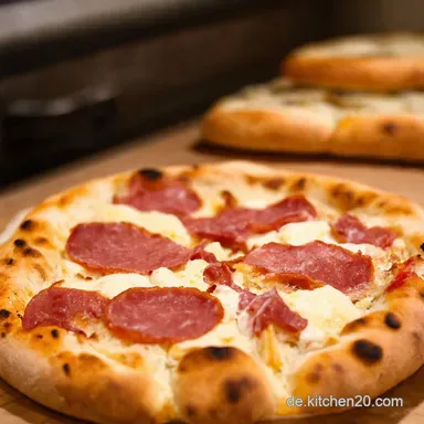 PizzaF&auml;cherBrot F&auml;cherbaguette Mein schnelles SalamiMozzarellaRezept Rezeptkarte