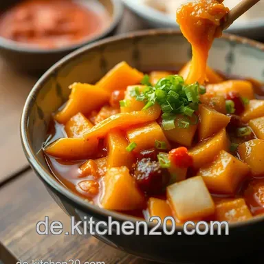 Feurige taboki Tteokbokki: Seoul Streetfood f&uuml;r Zuhause Rezeptkarte